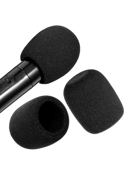 2 Adet Mikrofon Rüzgar Koruması, Siyah Sünger Mikrofon Kapağı, Evrensel, Kalınlaştırılmış, Yıkanabilir Rüzgar Koruması, El Mikrofonu Için, Toz Geçirmez ve Antibakteriyel Mikrofon Köpük Kılıfı,