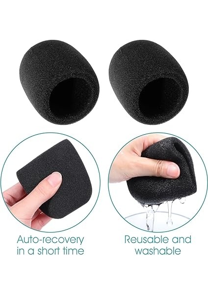 2 Adet Mikrofon Rüzgar Koruması, Siyah Sünger Mikrofon Kapağı, Evrensel, Kalınlaştırılmış, Yıkanabilir Rüzgar Koruması, El Mikrofonu Için, Toz Geçirmez ve Antibakteriyel Mikrofon Köpük Kılıfı, modelleri