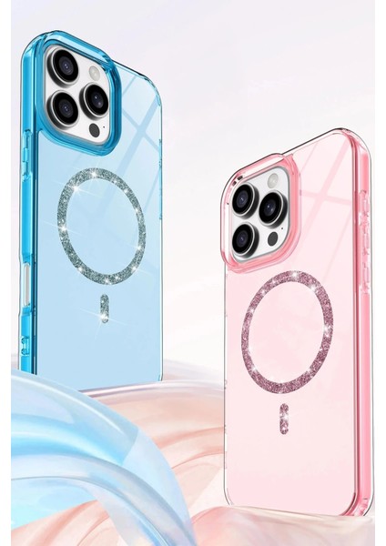 Apple iPhone 15 Pro Max Live Diamond Magsafe Kapak - Sarı fiyatları