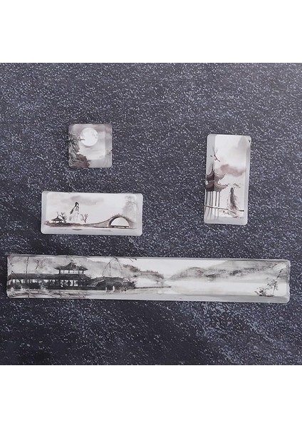 Mekanik Klavyeler Için Zarif Manzara Boyama Klavyesi Kiti, Klavye Koleksiyoncusu Için Zarif Işçilik, Aşınma Dirençli (Peyzaj Anahtar Kapağı 4 Anahtarlar)