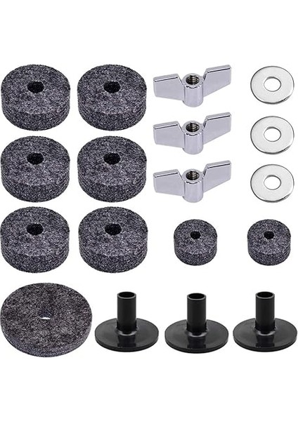 Değiştirme Aksesuarları, 17 Adet Davul Aksesuarları Set Siyah Davullar Kesin Zil Konumlandırma Için Standı Keçeleri, Güvenli Performans, Çok Yönlü Uyumluluk Sağlar, indirimleri