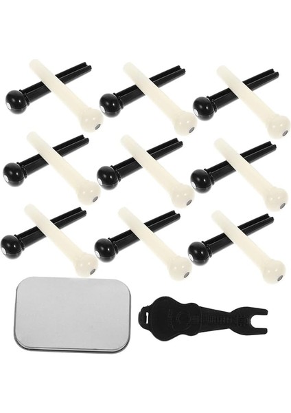 48 Adet Gitar Köprü Pimi Seti Dayanıklı Pimi Değiştirme Parçaları ile Stabil Akort Sağlayan Gitar Aksesuarları