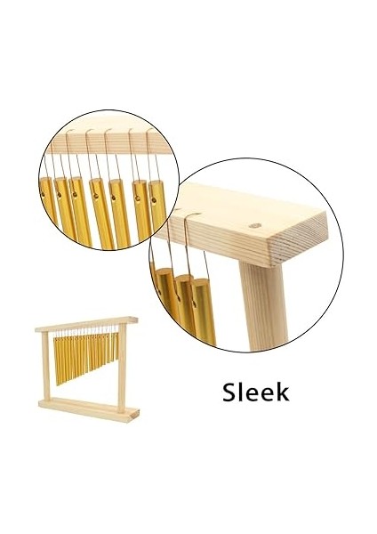 20-Ton Masa Üstü Çan Çanları 20 Bar Ahşap Standlı Tek Sıralı Müzik Perküsyon Enstrümanı Çubuk fırsatları