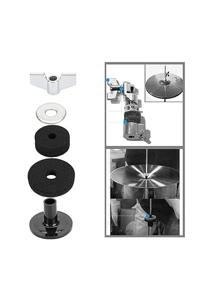 18 Adet Davul Keçe Ped Aksesuar Seti, Zil Keçe Kiti Siyah Kaymaz Zil Kiti Yüksek Şapka Debriyaj Fincan Keçe modelleri