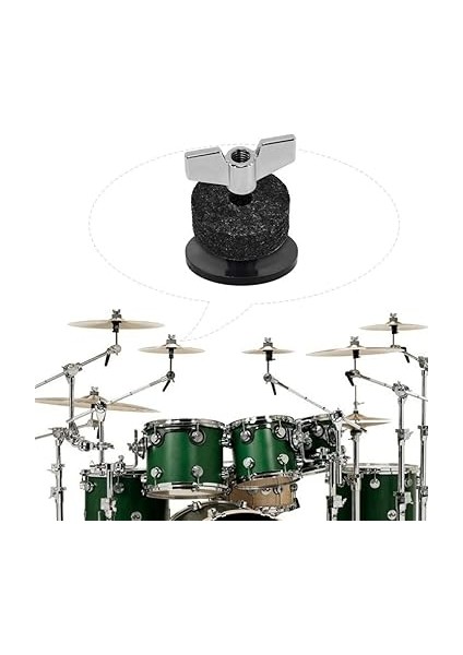 18 Adet Davul Keçe Ped Aksesuar Seti, Zil Keçe Kiti Siyah Kaymaz Zil Kiti Yüksek Şapka Debriyaj Fincan Keçe fırsatları