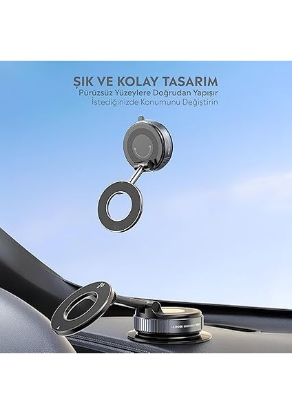 Araç Içi ve Masaüstü 360 Derece Dönebilen Vakum Özellikli Magnetik Telefon Tutucu modelleri