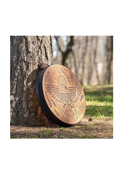 Şaman Davul, 10 Inç Şaman Kuş Desenli El Yapımı Şaman Davul Davul Sopa, Manevi Enstrüman, Zarif Görünüm, Sibirya Davul Ruhu Müzik Sembolü indirimleri