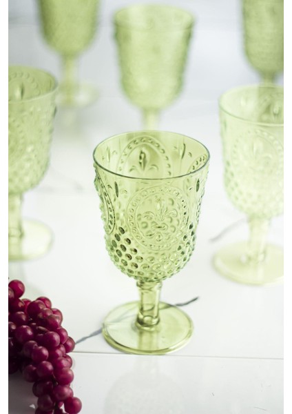 Akrilik Yeşil Tekli Kadeh & Su Meşrubat Kahve Yanı Bardağı 450 ml ( Cam Değildir )