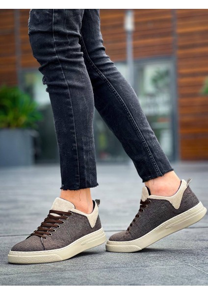 KB-X204 Kuback Taba Bej Keten Bej Yüksek Taban Günlük Erkek Spor Ayakkabı fırsatları