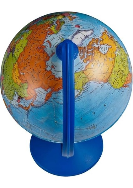 Store Işıksız Siyasi Dünya Küresi 30 cm Çaplı En Büyük Boy Yer Küre Eğitici Harita, Mavi modelleri