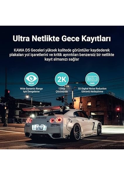 D5 2k 1296P Wdr Wifi 135° Geniş Açı Lens Araç Kamerası fırsatları