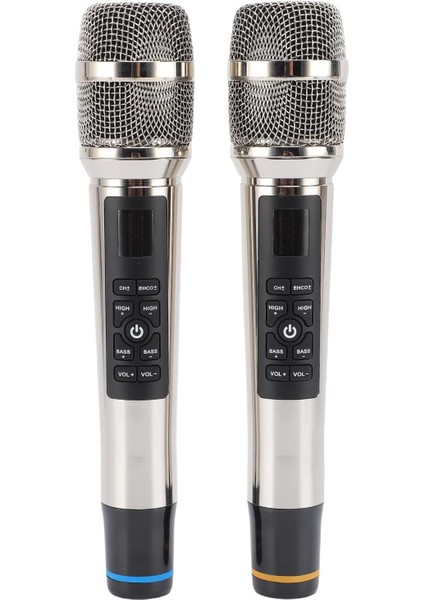 Mikrofonlar, Şarj Edilebilir Alıcıya Sahip Metal Elle Taşınan Dinamik Mikrofon Sistemi, Yankı Içinde Edilmiş, Karaoke Için Mikrofon, Şarkı Söyleme, Düğün, Dj, Parti,