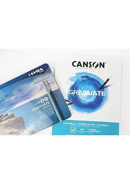 Mezun Suluboya 250 Gsm A5 Kağıt, Soğuk Preslenmiş, Tampon Yapıştırılmış Kısa Taraf, 20 Doğal Beyaz Çarşaf, Öğrenci Sanatçılar Için Ideal modelleri