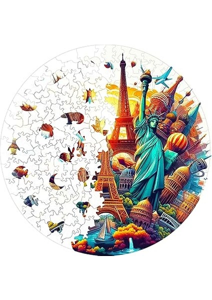 - Ahşap Puzzle Yetişkinler Için - Dünya Şehirleri Benzersiz Parçalı Puzzle - 252 Parça Ahşap Yapboz - Yapıştırıcı Folyo Dahil - Dekoratif Ahşap Yapboz - 29X29 cm - A1-11 fırsatları