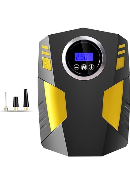 Dijital Lastik Şişirme 12V Dc Taşınabilir Hava Kompresörü 150 Psı Lastik Pompası Basınç Göstergeli Fener ST-5002