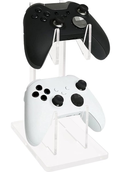Şeffaf Akrilik Oyun Denetleyicisi Standı Tutucu, Çift Katmanlı Oyun Denetleyicisi Tutucu Standı, Evrensel Çift Gamepad Denetleyici Tutucu Aksesuarları, Masa Masası Için Kulaklıklar Kulaklık Standı