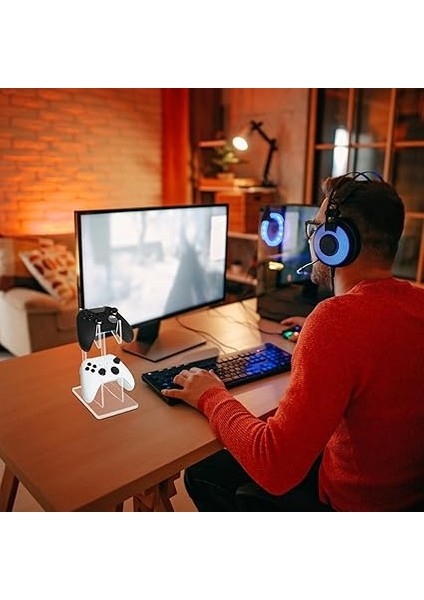 Şeffaf Akrilik Oyun Denetleyicisi Standı Tutucu, Çift Katmanlı Oyun Denetleyicisi Tutucu Standı, Evrensel Çift Gamepad Denetleyici Tutucu Aksesuarları, Masa Masası Için Kulaklıklar Kulaklık Standı fırsatları