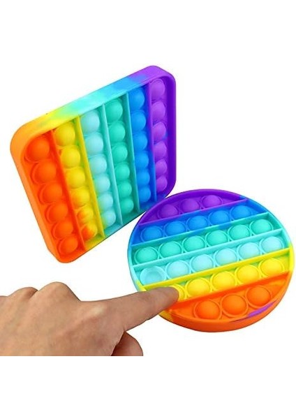 2parça Push Pop Bubble Sensory Fidget Toys,pop It Toy, Push Pop Pop Kabarcık Duyusal Kıpır Kıpır Oyuncak, Kaygıyı Giderir,sıkıcı Zamanı Geç