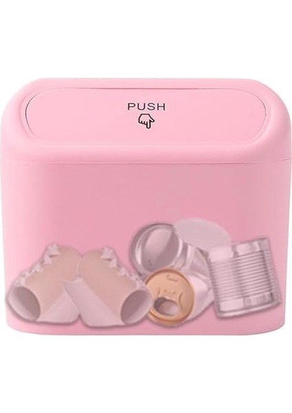 Aksesuar Araba Çöp Kutusu Portatif Araç Içi Taşınabilir Kapaklı Organizer Çöp Kovası (Pembe) fiyatları