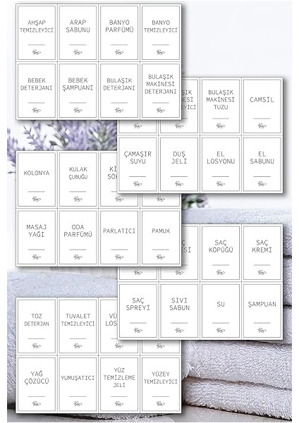 40 Parça Beyaz Banyo ve Mutfak Etiketi - Temizlik Malzemeleri Için Suya Dayanıklı Baskılı Sticker - Deterjan Kutusu Düzenleyici Kendinden Yapışkanlı Çıkartma Şişe Kutu Sabun Şampuan Etiketi (Beyaz) fırsatları