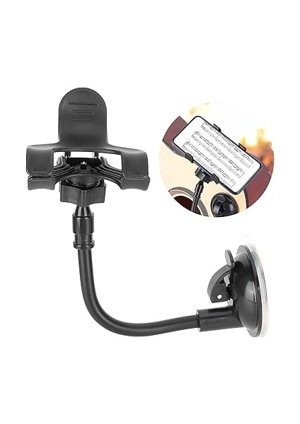 Müzisyenler Için Easy Lyric Görüntüleme Için 360 ° Rotasyon Vantuzlu Gitar Telefon Tutucu fiyatları