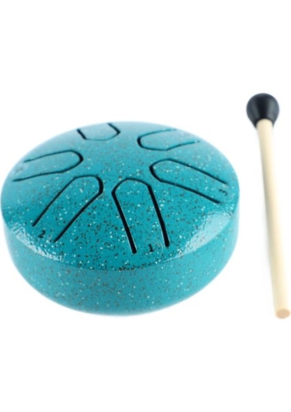 Dil Davul, 6 Not Çelik Endişesiz Handpan Vurmalı Çalgı Meditasyon Yoga Için Baget Ile (Yeşil) Işlenme Aracı