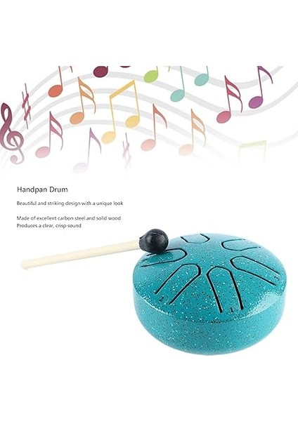 Dil Davul, 6 Not Çelik Endişesiz Handpan Vurmalı Çalgı Meditasyon Yoga Için Baget Ile (Yeşil) Işlenme Aracı modelleri