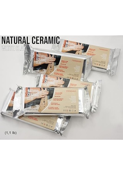 Seramik Kil Hamuru, Beyaz 500 gr Fırınlamaya Gerek Olmayan Güzel Sanatlar Figür Heykel Modelleme Oyun ve Montessori Sınıfları Için Toksik Olmayan Doğal Kil modelleri