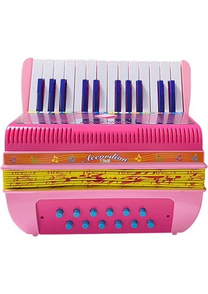 Mini Akordeon Malzemesi Hoş, Keyifli Ses, Uzun Kayış Düğmesi Akordeon Noel Şimdiki Hafif Müzik Aleti Hızlı Müzik Aleti Pembe (Pınk)