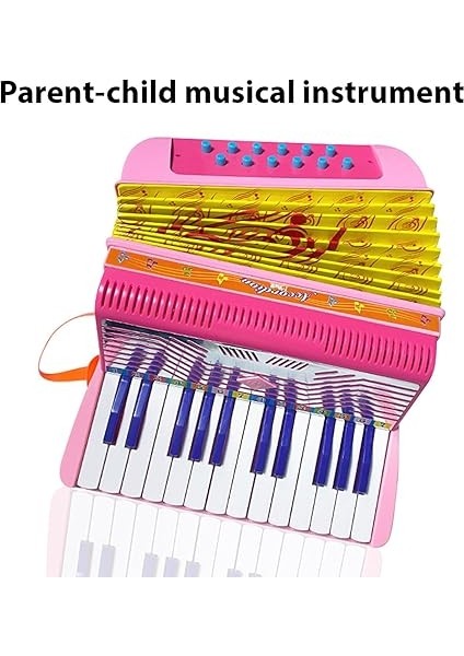 Mini Akordeon Malzemesi Hoş, Keyifli Ses, Uzun Kayış Düğmesi Akordeon Noel Şimdiki Hafif Müzik Aleti Hızlı Müzik Aleti Pembe (Pınk) indirimleri