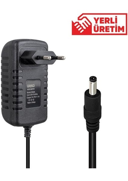 Weko 19.75 Volt - 1 Amper 4.0*1.35 Uçlu Yerli Üretim Plastik Kasa Laptop Adaptörü