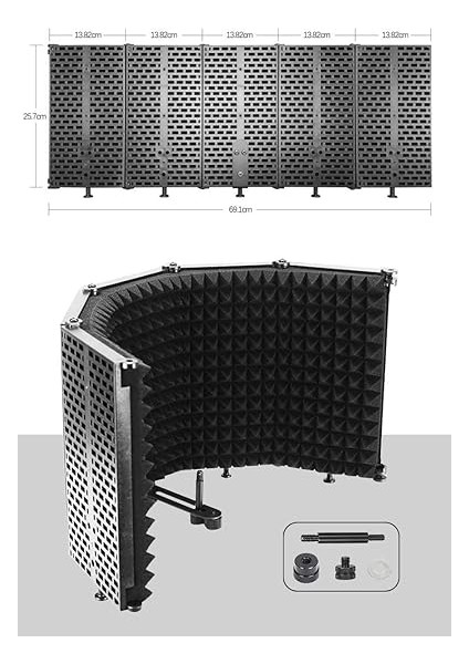 Pf-43 Mikrofon Ses Yalıtım Izolasyon Paneli 5 Bölümlü Ayaklı (69X26 Cm) fiyatları