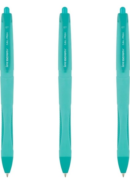 Berry Jel Kalem 07MM Pastel Nane Yesılı 3lü Set