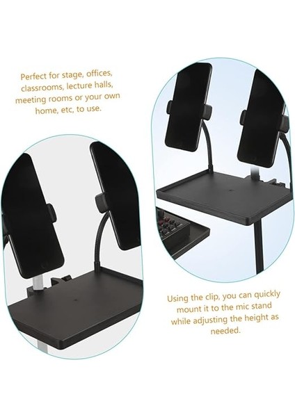 Mikrofon Standı Tepsisi Çok Fonksiyonlu Müzik Standı Aksesuarı Telefon Tutucu ile Kelepçe Canlı Yayın ve Kayıt Için Uygun Yüksek Kenarlı Güvenli Tasarım indirimleri