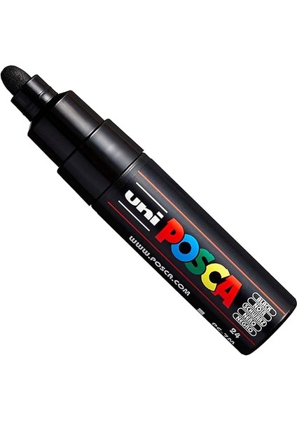 Uni Pc-7m Işaretleme Kalemi, Sanat Kalemi, Büyük Küre Uç, 4, 5 – 5, 5 mm – 15 Renk Siyah