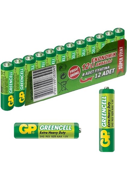 Gp Ince Aaa 12'li Kalem Pil 24G-VS12