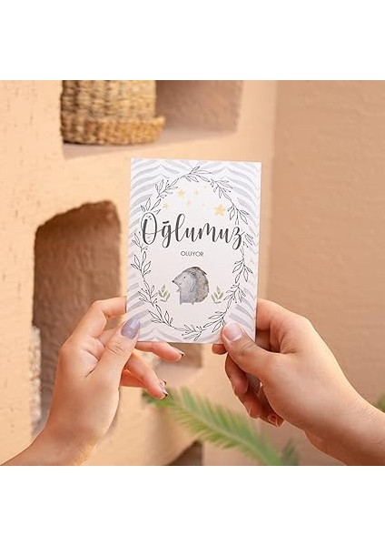 Woodland Hamile Anı Kartı - 24’lü Gebelik Fotoğraf Çekim Kartları - Hamilelik Duyuru Kartları fırsatları