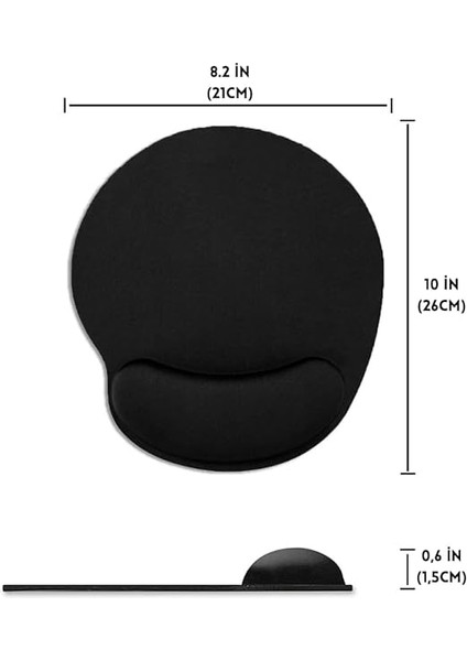 Mouse Pad Bilek Destekli Jel Mouse Pad,ergonomik Kaymaz Taban,oyun ve Ofis Için Fare Altlığı,suya Dayanıklı, Renk Seçenekli, 26X21CM Ideal Ölçü (Siyah) modelleri