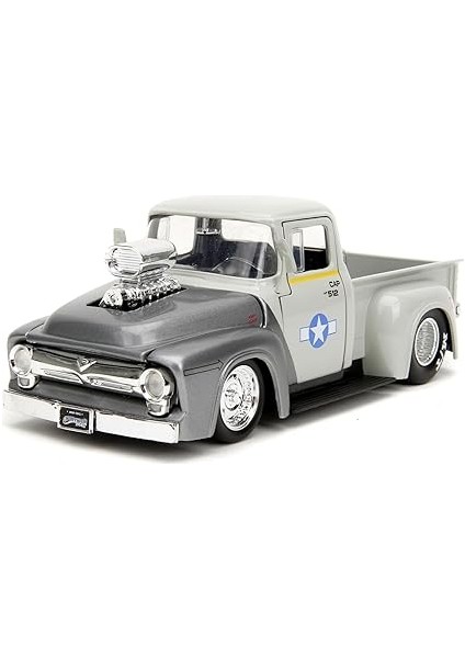 253255057, Street Fighter Guile Figür &1956 Ford Pickup, 1:24, Serbest Tekerlekli, Açılabilir Parçalı, Die-Cast (Metal) indirimleri