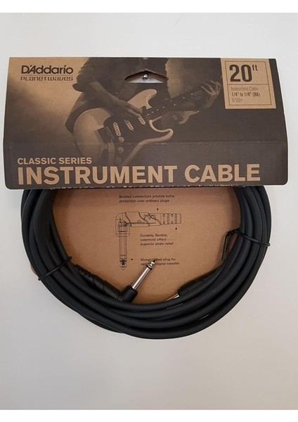 PWCGTRA20 Gitar Kablo 20 Inch Cable Right Angle Gitar Kablo 20 Ft (6.10M) Cable Rıght A