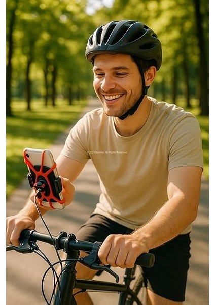 Lastik Destekli, Standlı Bisiklet Telefon Tutucu, 360° Döner Ayarlı, Titreşim Engelleyici, Silikon Emniyet Kemerli, Gidon Üzerine Montajlı, Universal Uyumluluklu, Abs Malzeme, Güvenli Sürüş I fırsatları