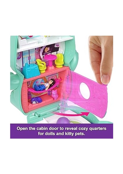 Pocket™ Kedicik Yelkende™ Mikro Oyun Seti Polly Pocket Kedicik Yelkende Mikro Oyun Seti, 1 Mikro Bebek ve Evcil Kediler, Yiyecek ve Stil Aksesuarlarının Yer Aldığı Seyahat Oyuncağı JCR37 fırsatları