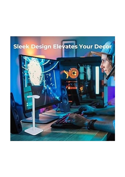 Kulaklık Tutucu [ağırlıklı Ayak ve Yüksek Yükseklik] Kulaklık Tutucu, Tüm Oyun Kulaklıkları/masaüstü Kulaklıkları Için Evrensel Kulaklık Standı indirimleri