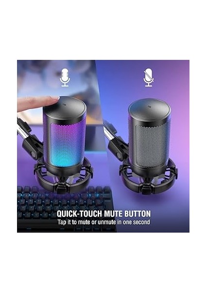 Ampligame A6T Twitch - Youtuber - Gamer - Tiktok - Yayıncı USB Mikrofon Seti (Siyah) modelleri