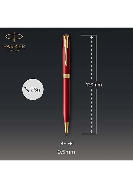 Sonnet Lake Kırmızı Altın Tasarımlı Tükenmez Kalem, Orta Kalınlıkta Uç, Mavi Mürekkep modelleri