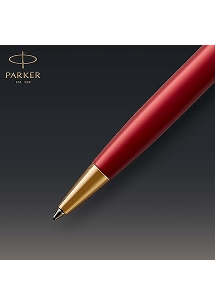 Sonnet Lake Kırmızı Altın Tasarımlı Tükenmez Kalem, Orta Kalınlıkta Uç, Mavi Mürekkep fırsatları