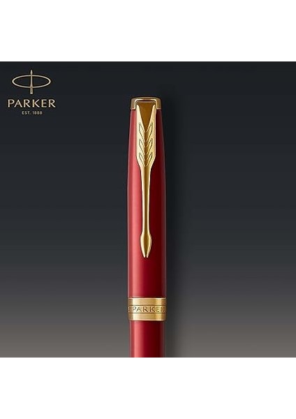 Sonnet Lake Kırmızı Altın Tasarımlı Tükenmez Kalem, Orta Kalınlıkta Uç, Mavi Mürekkep indirimleri