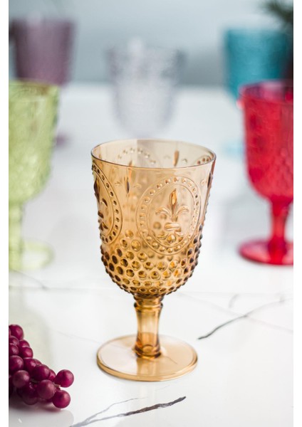 Akrilik Renkli 6'lı Kadeh & Su Meşrubat Kahve Yanı Bardağı 450 ml ( Cam Değildir ) modelleri