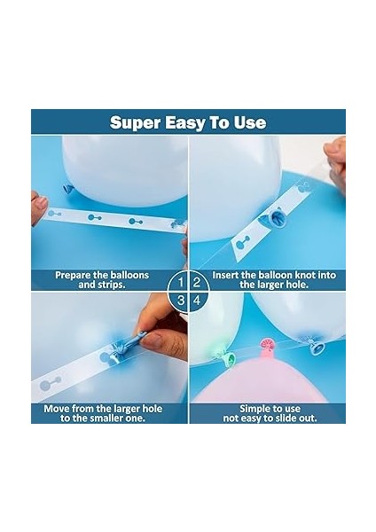 Toys - 2 Adet Plastik Balon Zinciri Aparatı, Balon Şeridi, Balon Kemeri 5 Metre modelleri