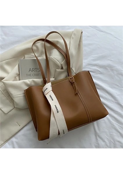 Moj Fiyonk Detaylı Hafif Büyük Boy Kadın El ve Omuz Çantası Taba indirimleri